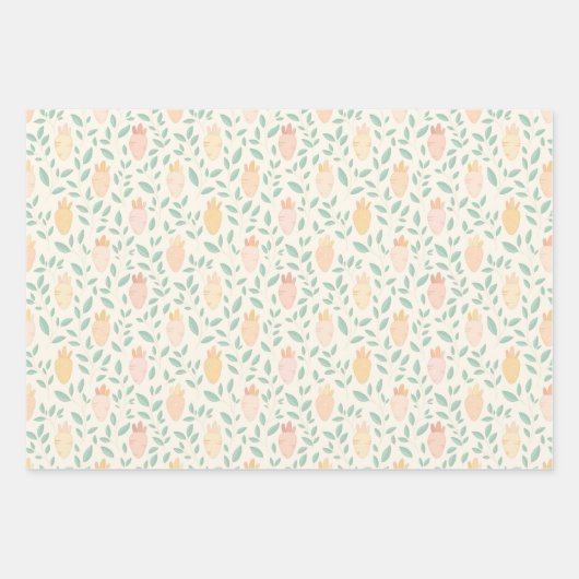 Osterhühnchen & Karotten-Geschenkwrake Geschenkpapier Set (Vorderseite 2)