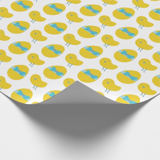 Osterhühnchen- und Eiermuster Geschenkpapier (Ecke)