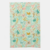 Osterhühner, -bunnien und -Blume Geschirrtuch (Vertikal)