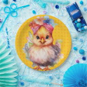 Osterhühner Gelb 1 Pappteller (Party)