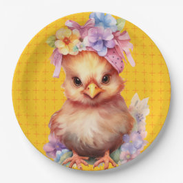 Osterhühner Gelb 1 Pappteller
