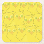 Osterhühner Hellgelbes Cartoon Muster Rechteckiger Pappuntersetzer (Vorderseite)