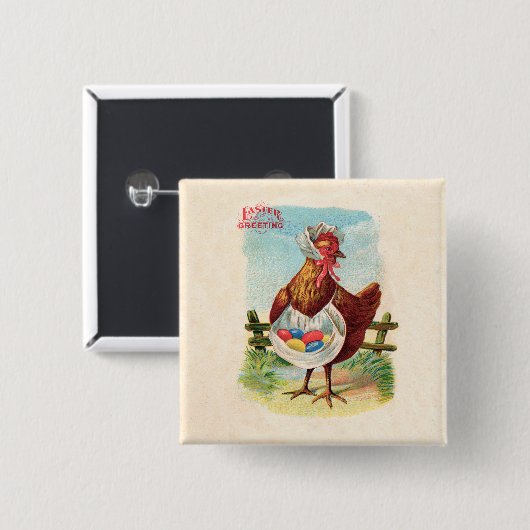 Osterhühnerhof Niedlich antike Eier Button (Vorne & Hinten)