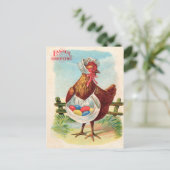 Osterhühnerhof Niedlich antike Eier Feiertagspostkarte (Stehend Vorderseite)