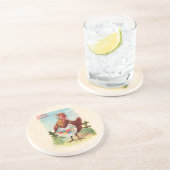 Osterhühnerhof Niedlich antike Eier Getränkeuntersetzer (Seite)