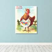 Osterhühnerhof Niedlich antike Eier Leinwanddruck (Insitu (Holzboden))