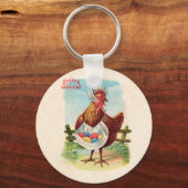 Osterhühnerhof Niedlich antike Eier Schlüsselanhänger (Vorderseite)