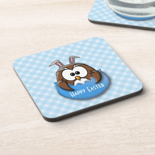 Osterhuhu - blau getränkeuntersetzer (Linke Seite)