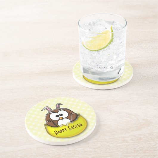 Osterhuhu - gelb getränkeuntersetzer (Seite)