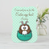 Osterhuhu - grün einladung (Stehend Vorderseite)