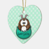 Osterhuhu - grün keramikornament (Links)