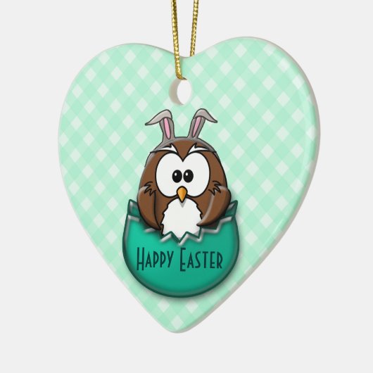 Osterhuhu - grün keramikornament (Links)