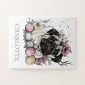 Osterhund niedlicher Mops Puzzle (Horizontal)