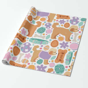 Osterhunde und Leckereien Muster Geschenkpapier