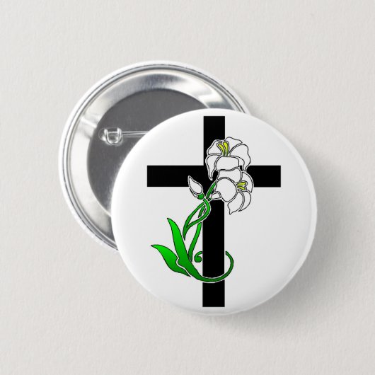 Osterilien und Kreuz Button (Vorne & Hinten)