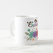 Osterillustration mit Blumen Kaffeetasse (Vorderseite Links)