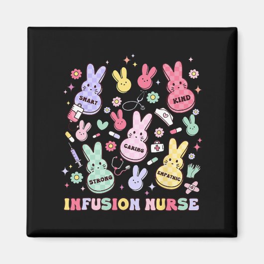Osterinfusion Krankenschwester Kindermädchen Chemo Magnet (Vorne)