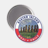 Osterinsel Chile Aquarell Magnet (Vorderseite/Rückseite)