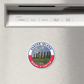 Osterinsel Chile Aquarell Magnet (In Situ (Geschirrspüler))