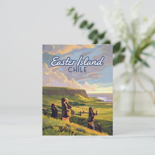 Osterinsel Chile Moai Rapa Nui Polynesia Karte (Stehend Vorderseite)