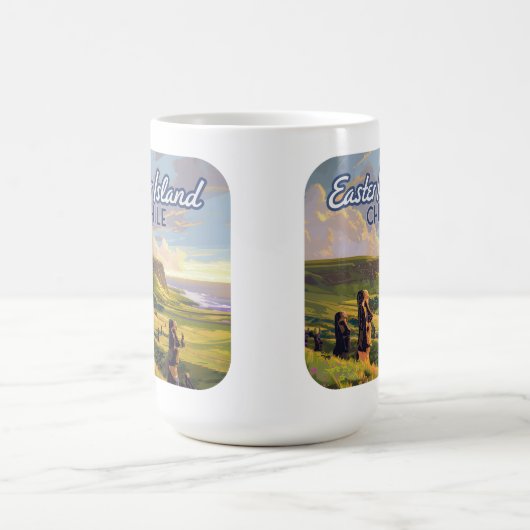 Osterinsel Chile Moai Rapa Nui Polynesia Retro Kaffeetasse (Mittel)
