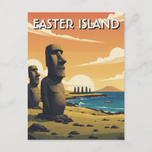Osterinsel Chile Moai Reise Postkarte