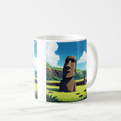 Osterinsel Chile Moai Reisen Kaffeetasse (VorderseiteRechts)