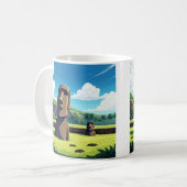 Osterinsel Chile Moai Reisen Kaffeetasse (Vorderseite Links)