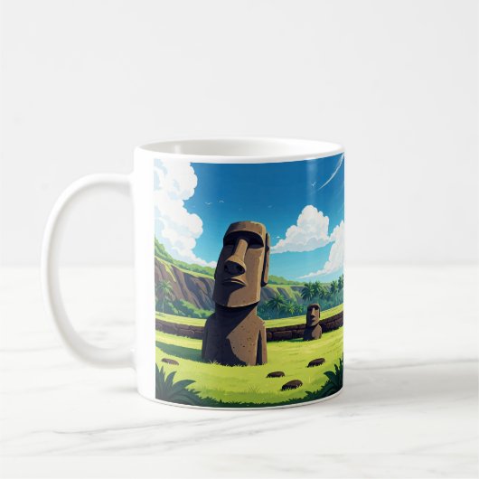 Osterinsel Chile Moai Reisen Kaffeetasse (Links)
