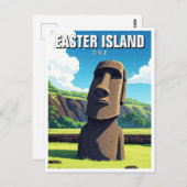 Osterinsel Chile Moai Reisen Postkarte (Vorne/Hinten)