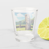 Osterinsel Chile Moai Reisen Schnapsglas (Rückseite)