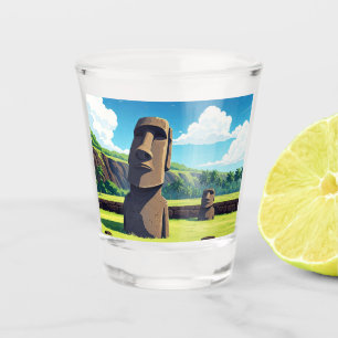 Osterinsel Chile Moai Reisen Schnapsglas