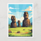 Osterinsel Chile Vintage Reise - Illustration Postkarte (Vorderseite)