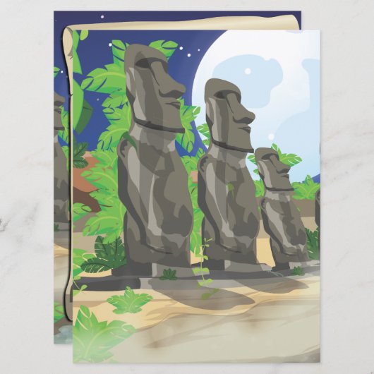 Osterinsel Einladung (Vorne/Hinten)