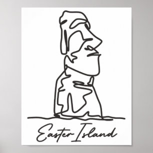 Osterinsel Isla De Pascua Polynesien Chile Statu Poster