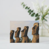 Osterinsel-Kopfstatuen Postkarte (Stehend Vorderseite)