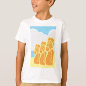 Osterinsel Moai Heads Historischer T - Shirt (Vorderseite)