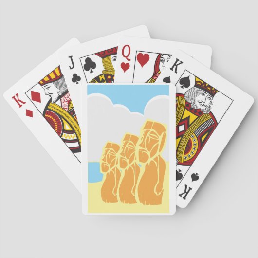 Osterinsel Moai Heads Historisches Spielen Spielkarten (Rückseite)