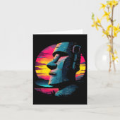 Osterinsel Moai Karte (Gelbe Blume)