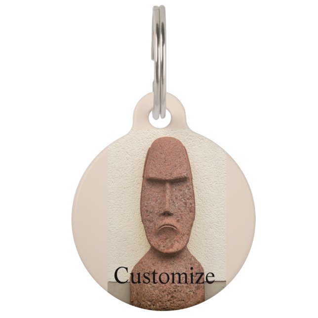 Osterinsel Moai Kopf Thunder_Cove Haustiermarke (Vorderseite)