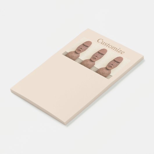 Osterinsel Moai Kopf Thunder_Cove Post-it Klebezettel (angewinkelt)