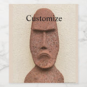 Osterinsel Moai Kopf Thunder_Cove Weinetikett (Einzelnes Label)