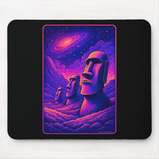 Osterinsel Moai Köpfe - Rapa Nui Alien Galaxy A Mousepad (Vorne)