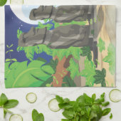 Osterinsel Moai Küchentuch (Gefaltet)