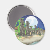Osterinsel Moai Magnet (Vorderseite/Rückseite)