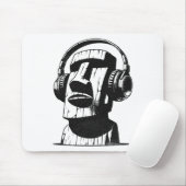 Osterinsel Moai mit Kopfhörern Mousepad (Mit Mouse)