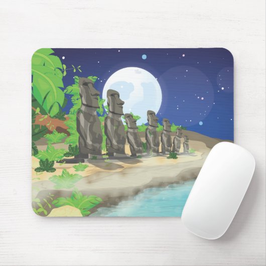 Osterinsel Moai Mousepad (Mit Mouse)