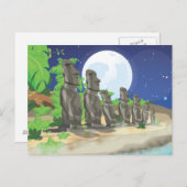 Osterinsel Moai Postkarte (Vorne/Hinten)