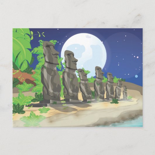 Osterinsel Moai Postkarte (Vorderseite)