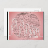 Osterinsel Moai Statue Pink Reisen Postkarte (Vorne/Hinten)